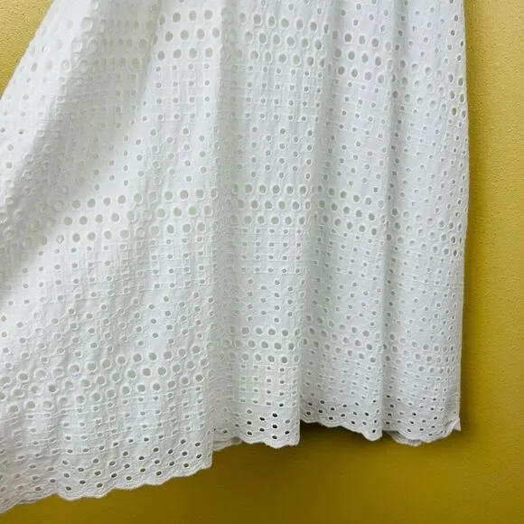 Chelsea 28 Dress White Eyelet Halter Neck Sleeveless Mini 100% Cotton - Picture 4 of 7